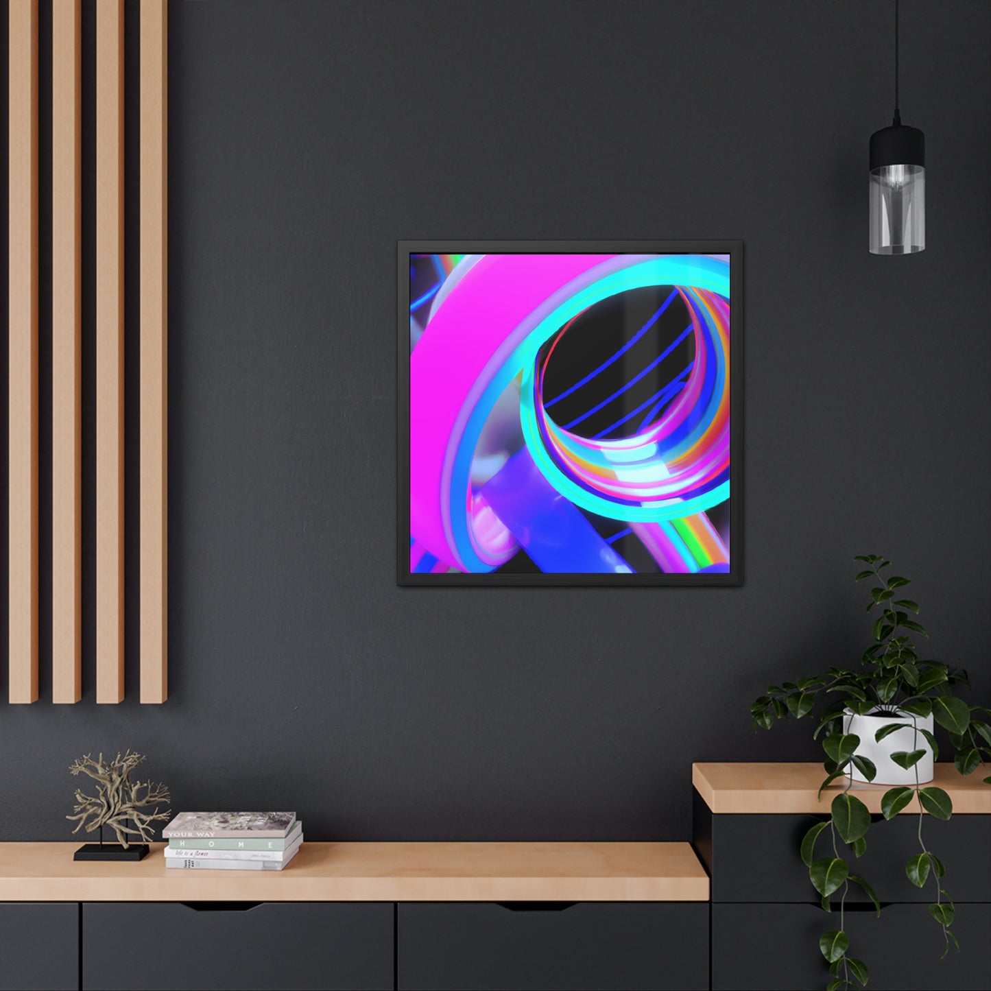 Neon Nexus 13 - on Framed Print