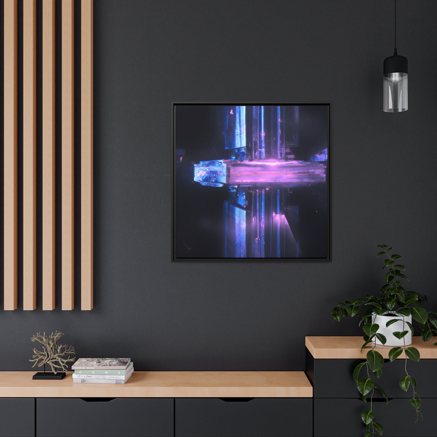 Neon Nexus 16 - on Framed Canvas