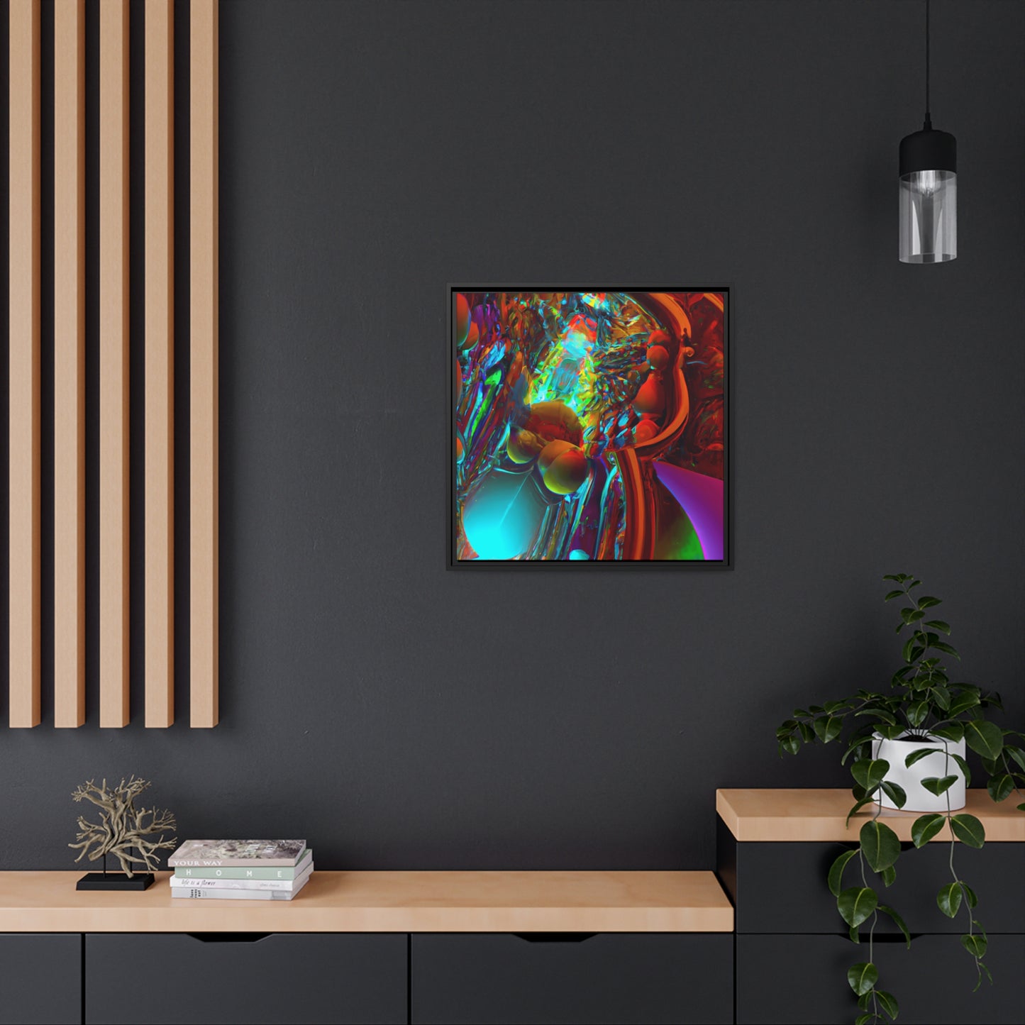 Neon Nexus 1 - on Framed Canvas