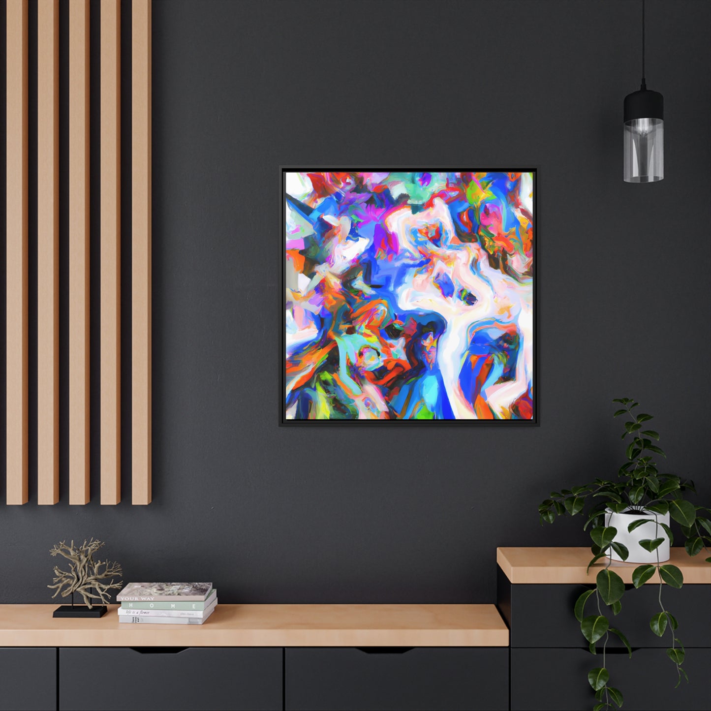 Fabstract 97 - on Framed Canvas