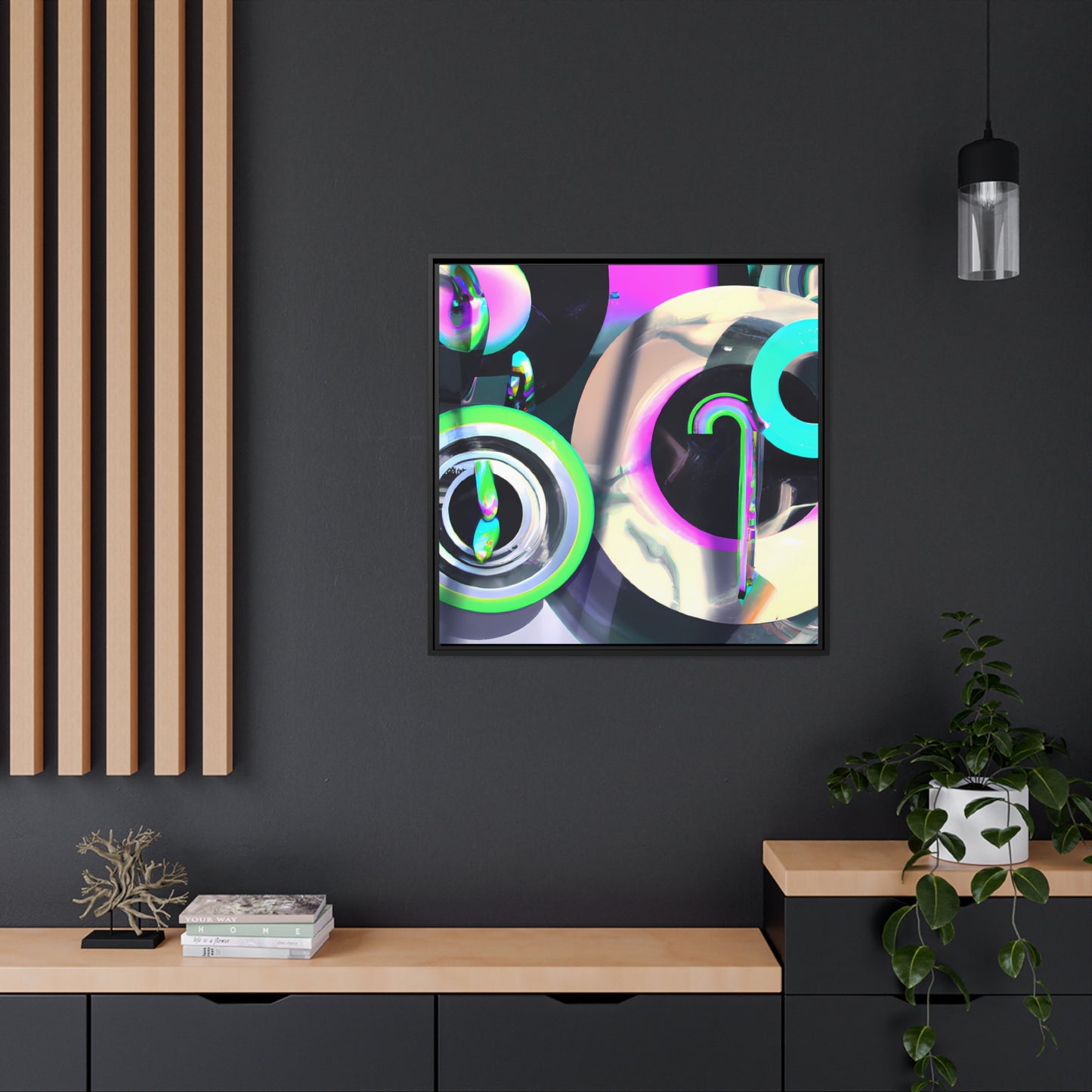 Neon Nexus 2 - on Framed Canvas