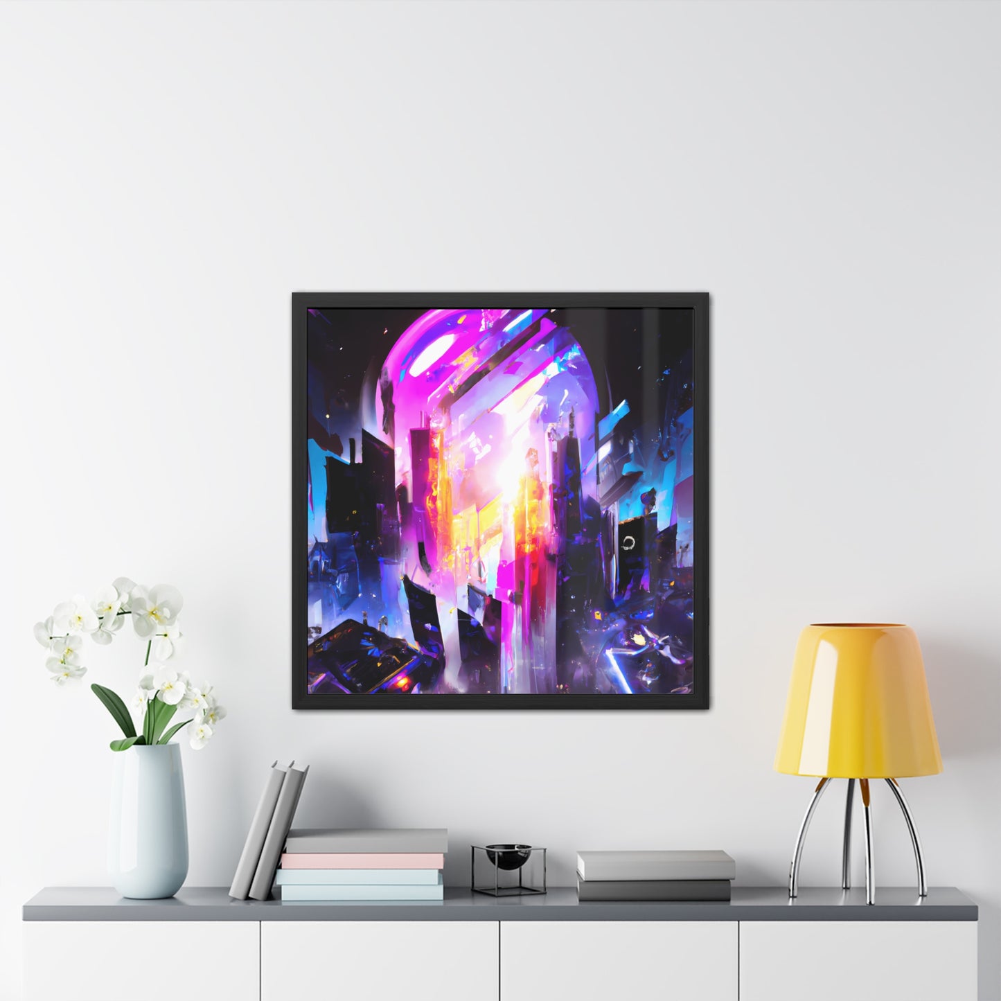 Neon Nexus 3 - on Framed Print