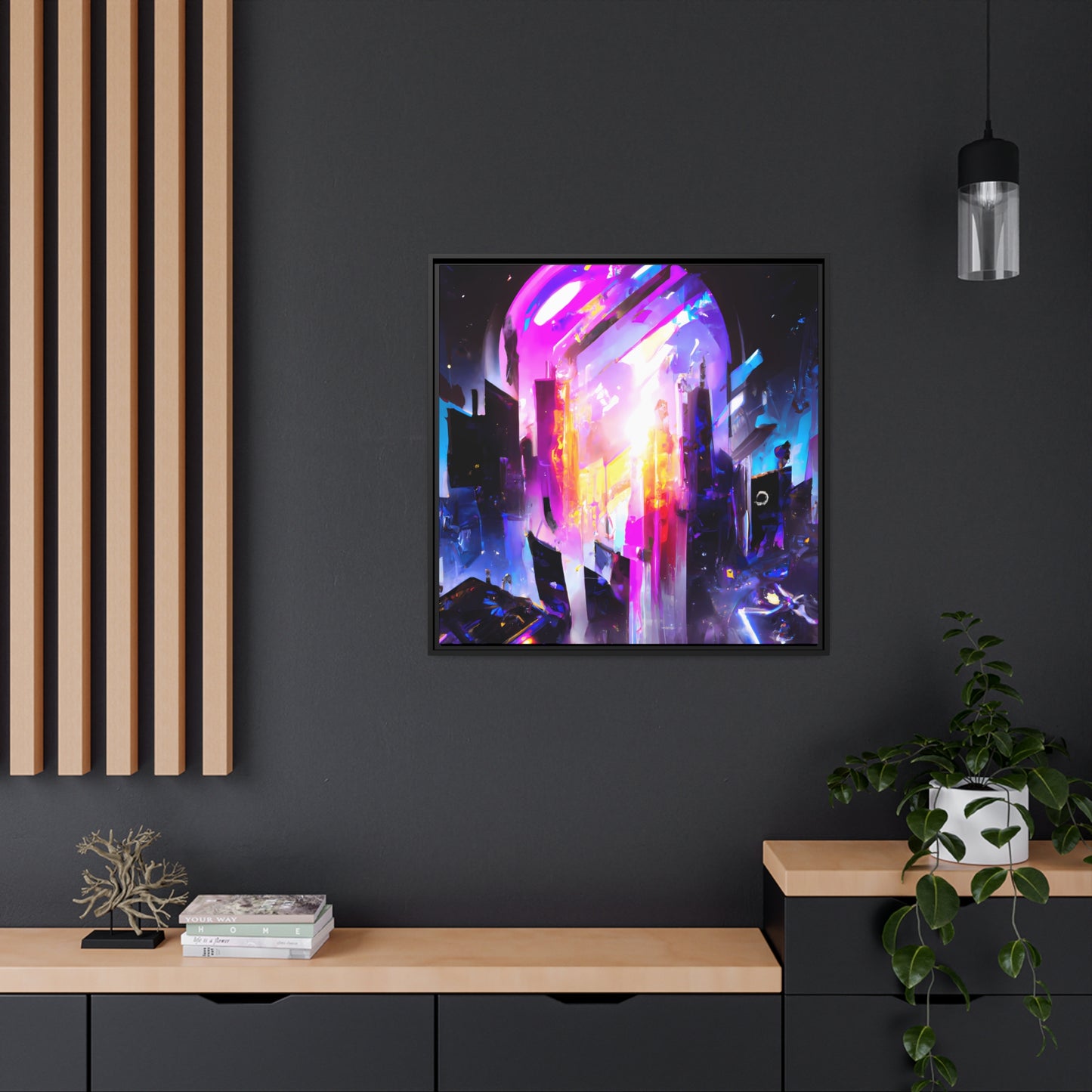 Neon Nexus 7 - on Framed Canvas