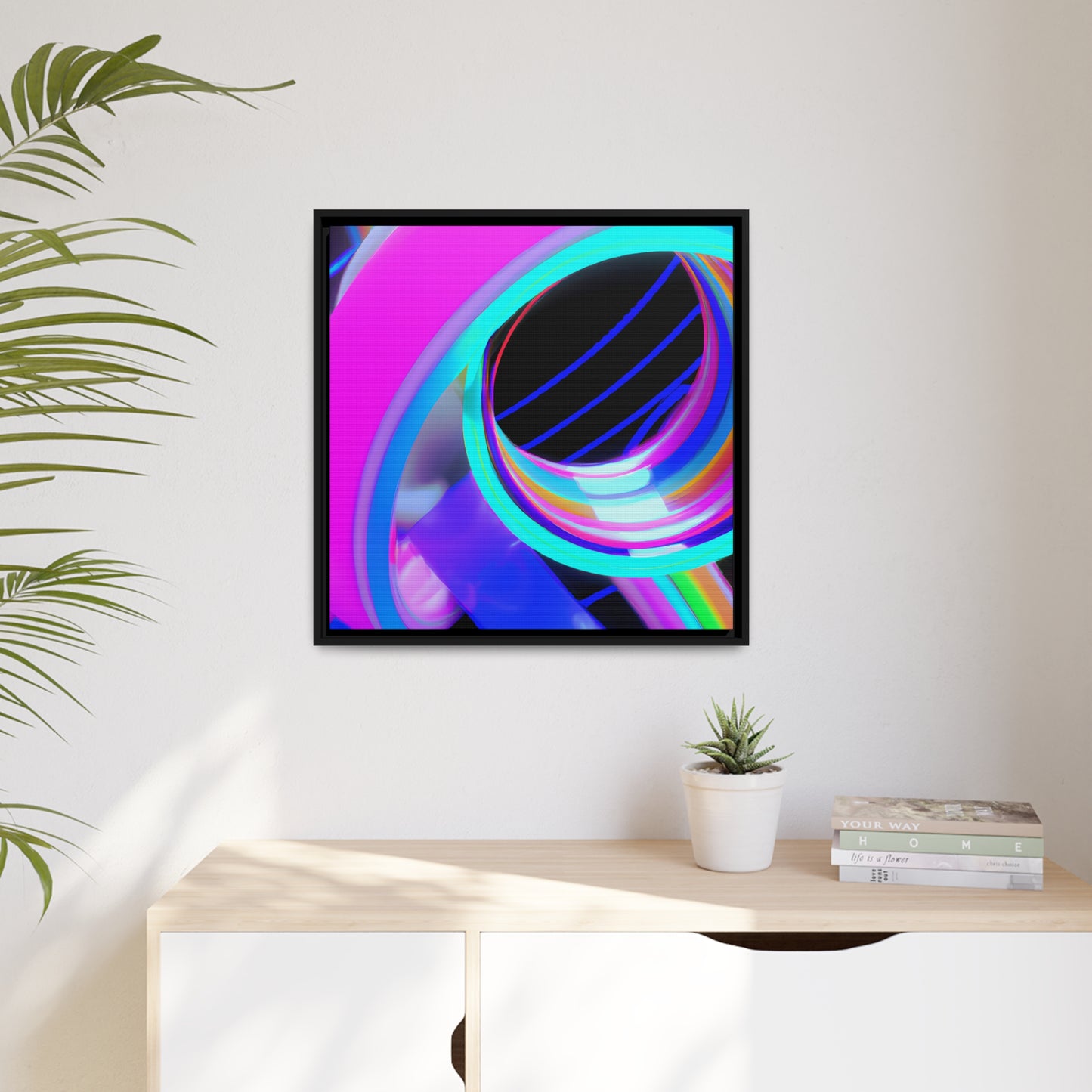 Neon Nexus 13 - on Framed Canvas