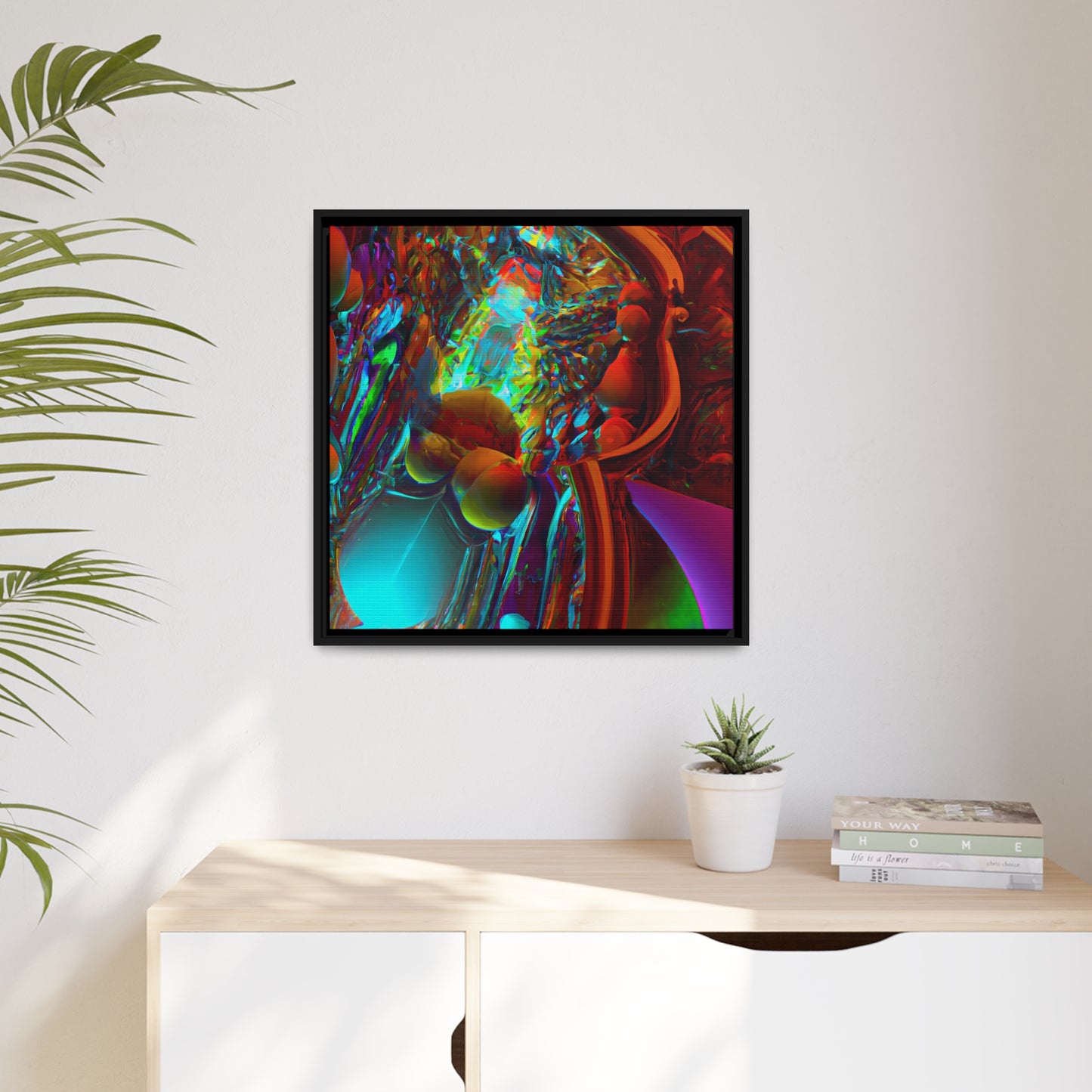 Neon Nexus 1 - on Framed Canvas