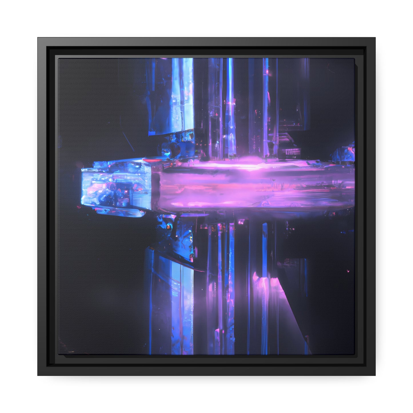 Neon Nexus 16 - on Framed Canvas