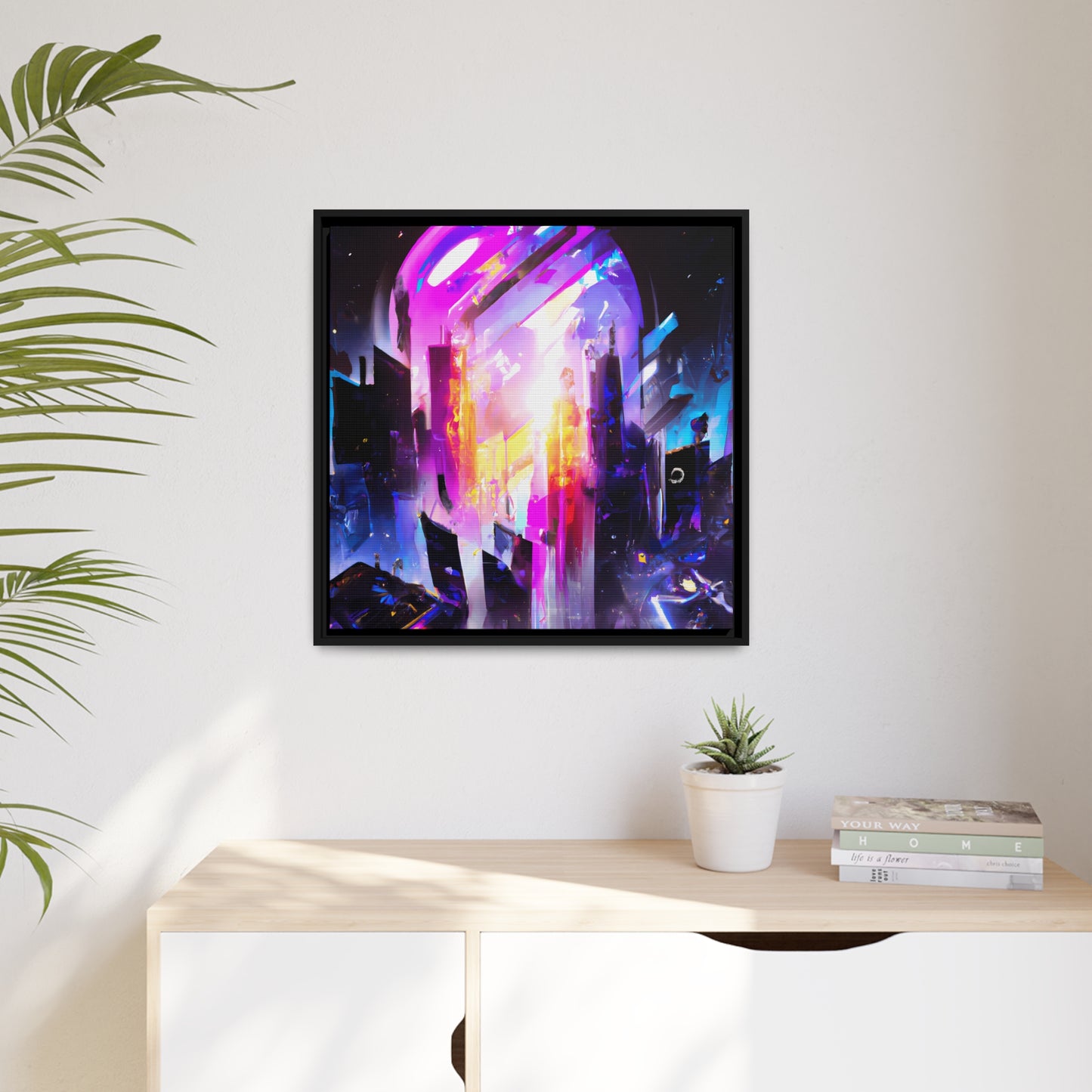 Neon Nexus 7 - on Framed Canvas