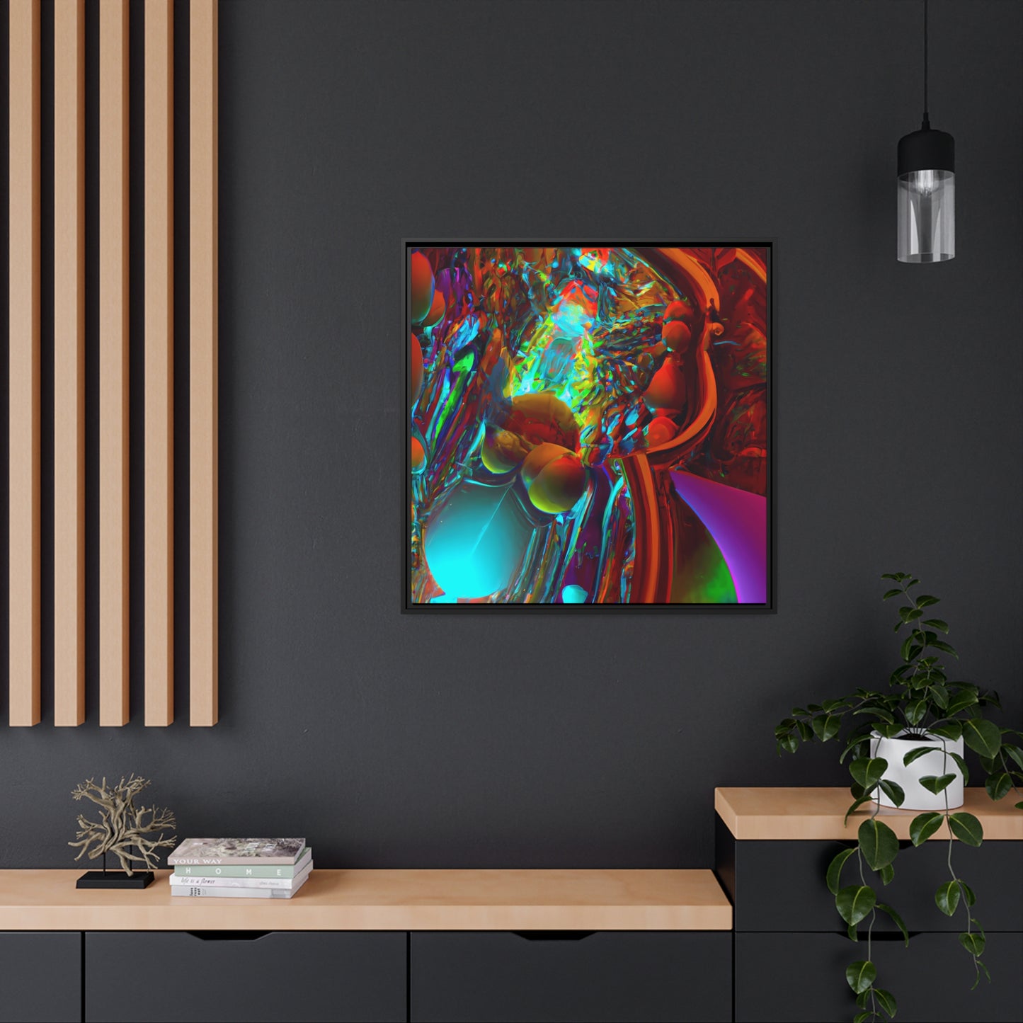 Neon Nexus 1 - on Framed Canvas