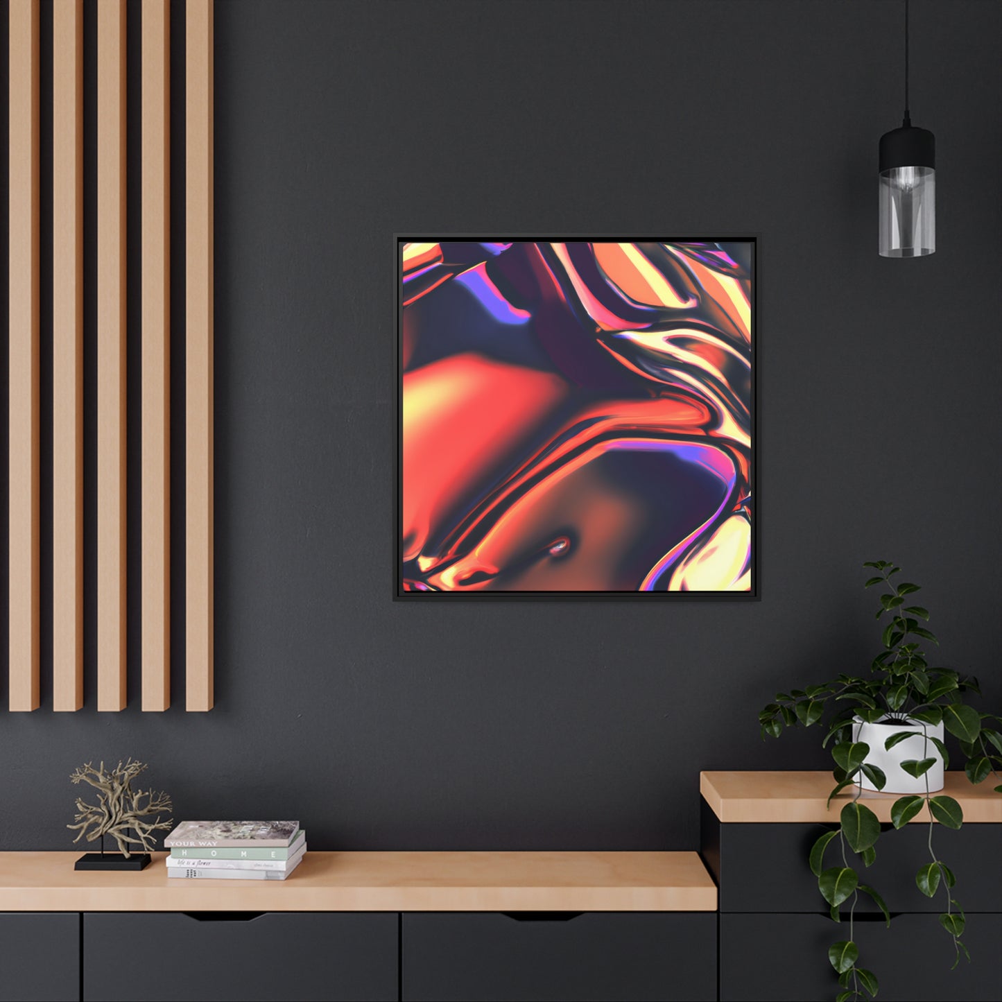 Neon Nexus 15 - on Framed Canvas