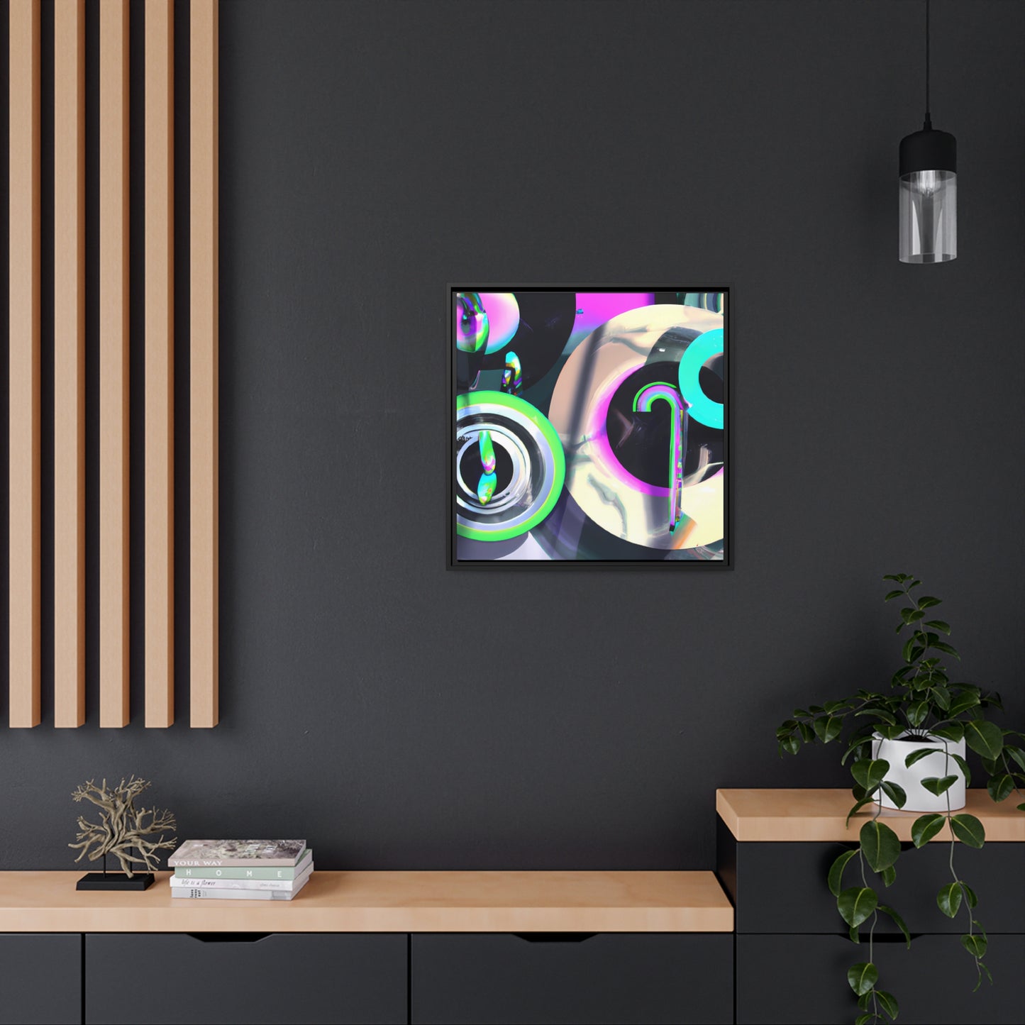 Neon Nexus 2 - on Framed Canvas