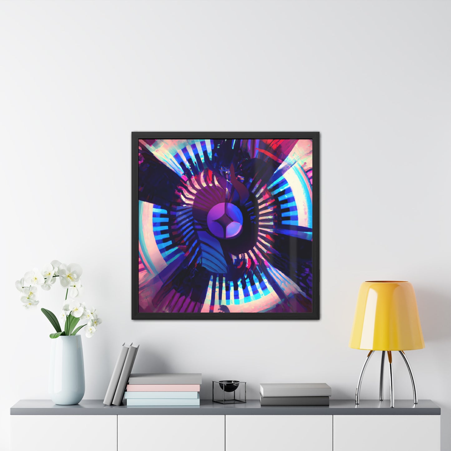 Neon Nexus 8 - on Framed Print