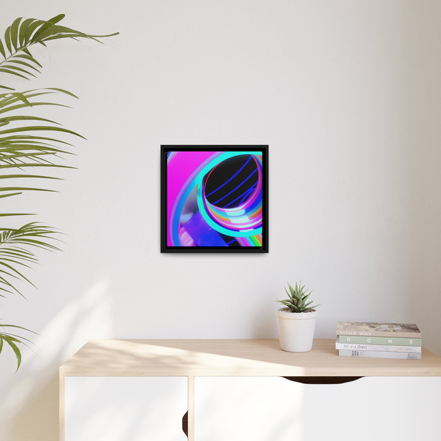 Neon Nexus 13 - on Framed Canvas