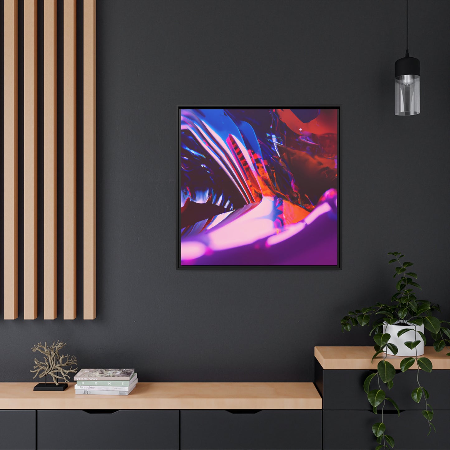 Neon Nexus 14 - on Framed Canvas