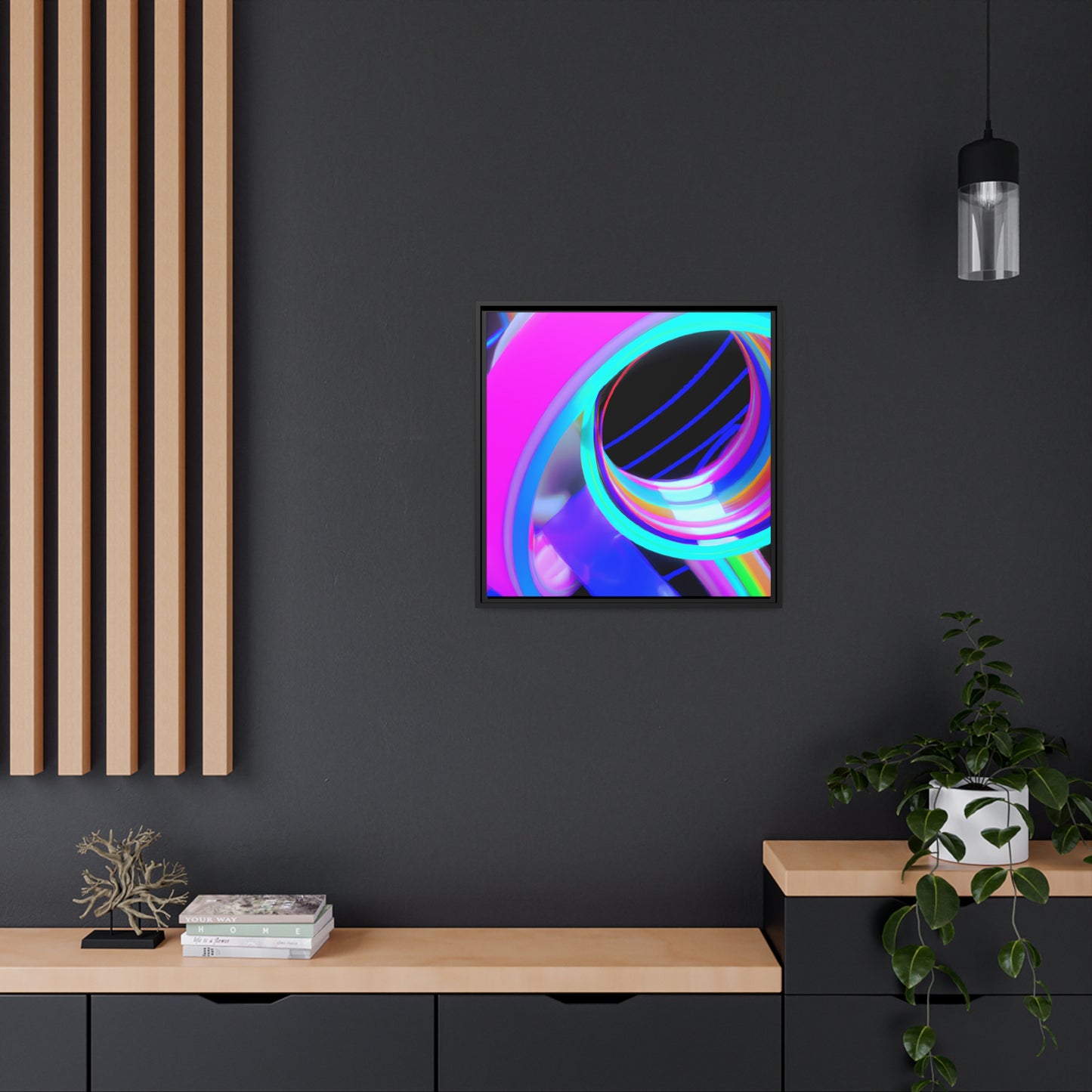 Neon Nexus 13 - on Framed Canvas