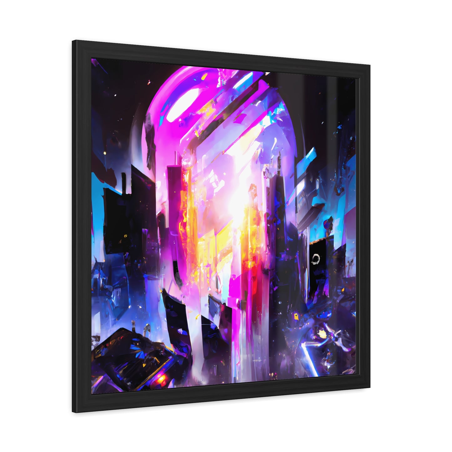 Neon Nexus 3 - on Framed Print