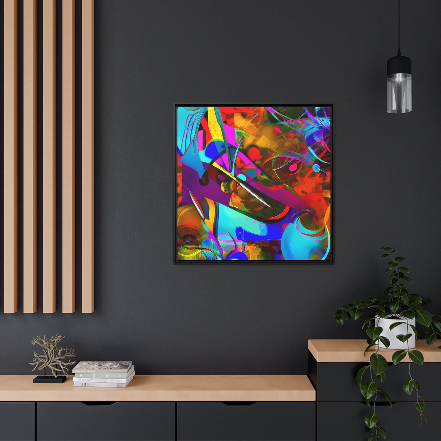 Fabstract 67 - on Framed Canvas