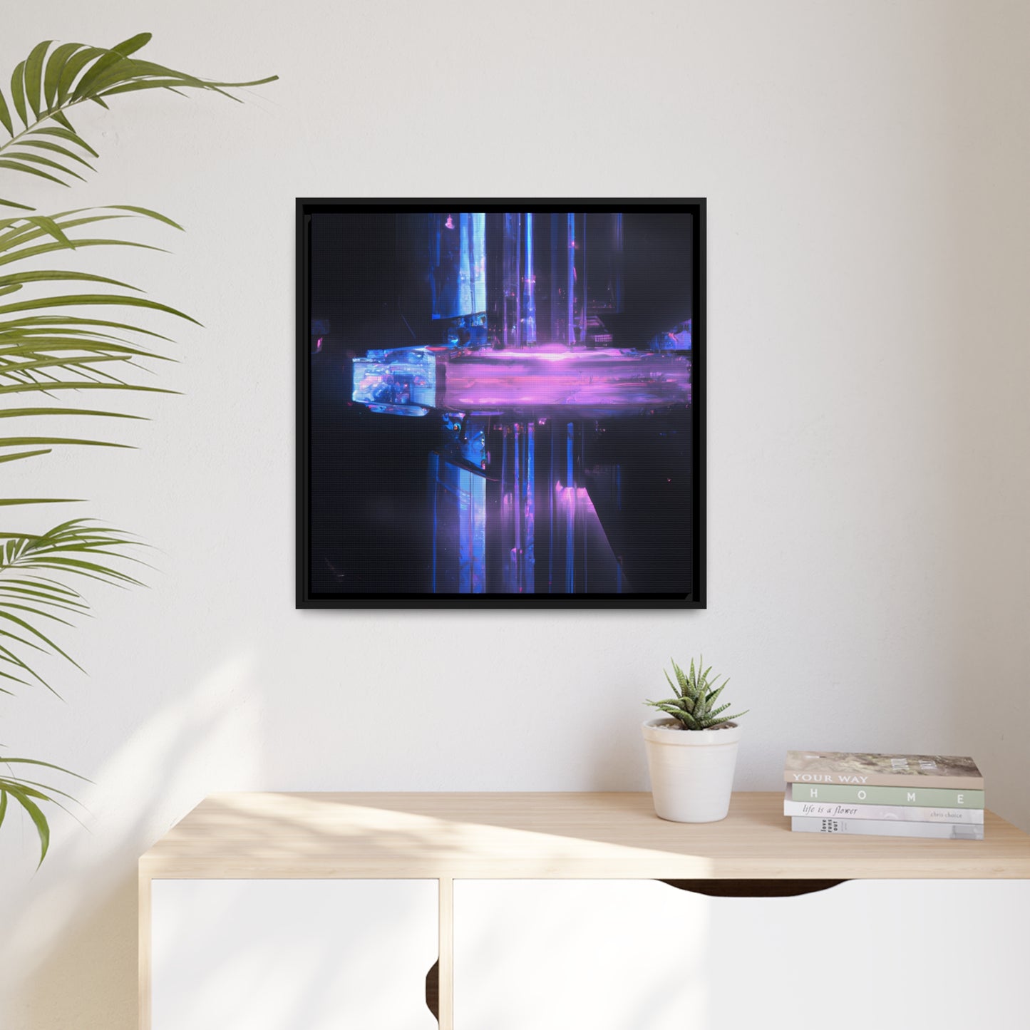 Neon Nexus 16 - on Framed Canvas